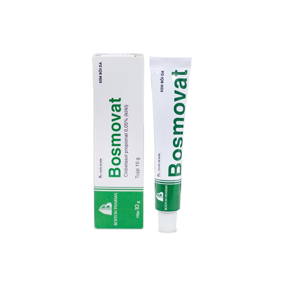 5284. Bosmovat - (Clobetasol propionat 0.5mg) - [Thùng 320 Tuýp; Tuýp 1 Hộp; Hộp 10 Gam] Bostonpharma - Việt Nam