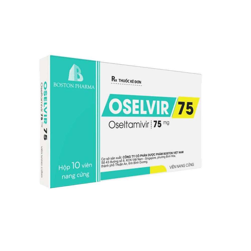 5296. Oselvir 75 - (Oseltamivir 75mg) - [Thùng 153 Hộp; Hộp 1 Vỉ; Vỉ 10 Viên] Bostonpharma - Việt Nam