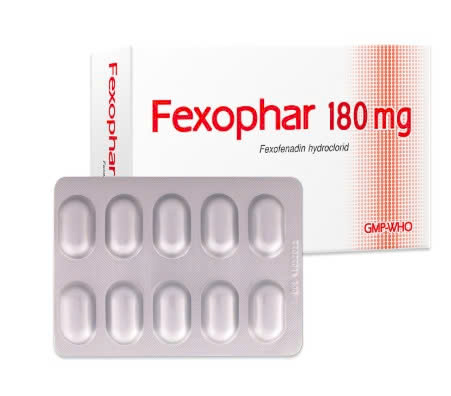 5416. Fexophar 180Mg - (Fexofenadin hydroclorid 180mg) - [Thùng 84 Hộp; Hộp 5 Vỉ; Vỉ 10 Viên] Trà Vinh - Việt Nam