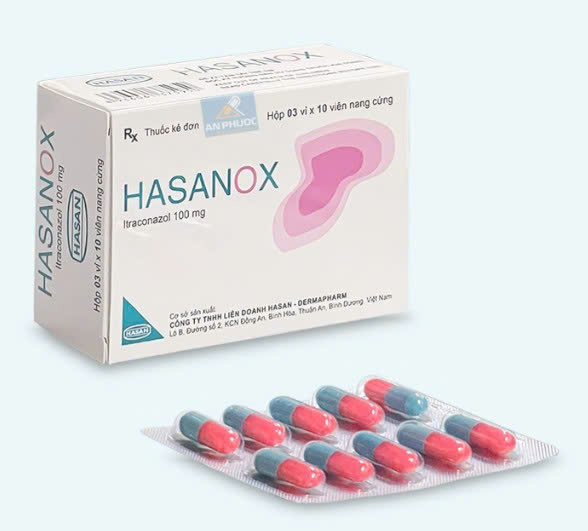 5456. Hasanox - (Itraconazol 100mg) - [hộp 3 vỉ; vỉ 10 viên] Hasan - Việt Nam
